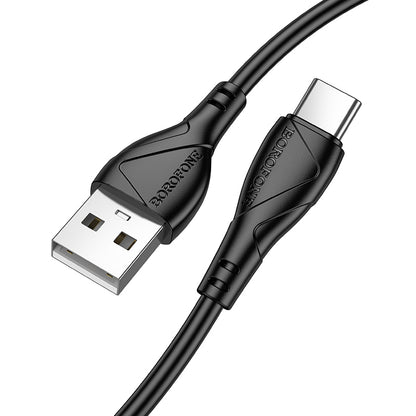 Data- en Oplaadkabel USB-A - USB-C Borofone BX121 Energy, 18W, 1m, Zwart