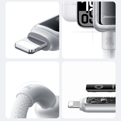 USB-C - Lightning Joyroom S-A55 StarFlight Display Data- en Oplaadkabel, 30W, 1.2m, Wit