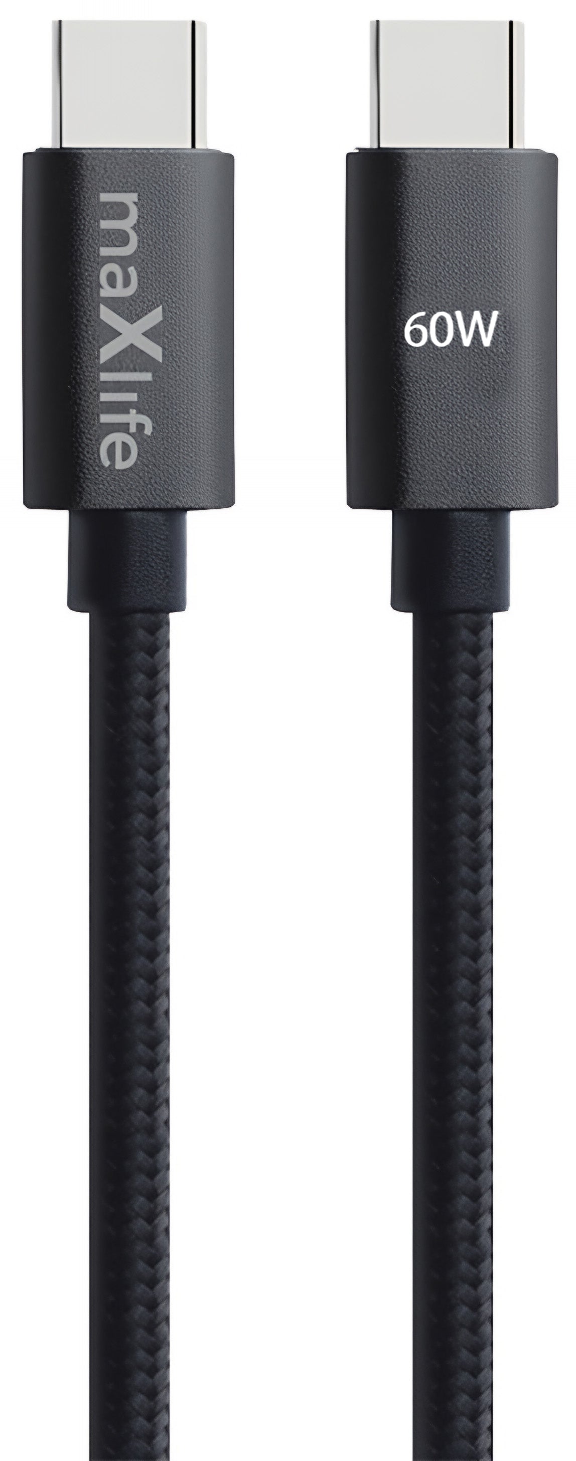 USB-C Data- en Oplaadkabel - USB-C MaXlife MXUC-12, 60W, 2m, Zwart