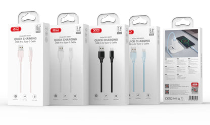 USB-A - Lightning Data en Oplaadkabel XO Design NB291, 18W, 1m, Roze