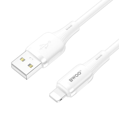 USB-A naar Lightning Data- en Oplaadkabel BWOO X329L, 15W, 1m, Wit