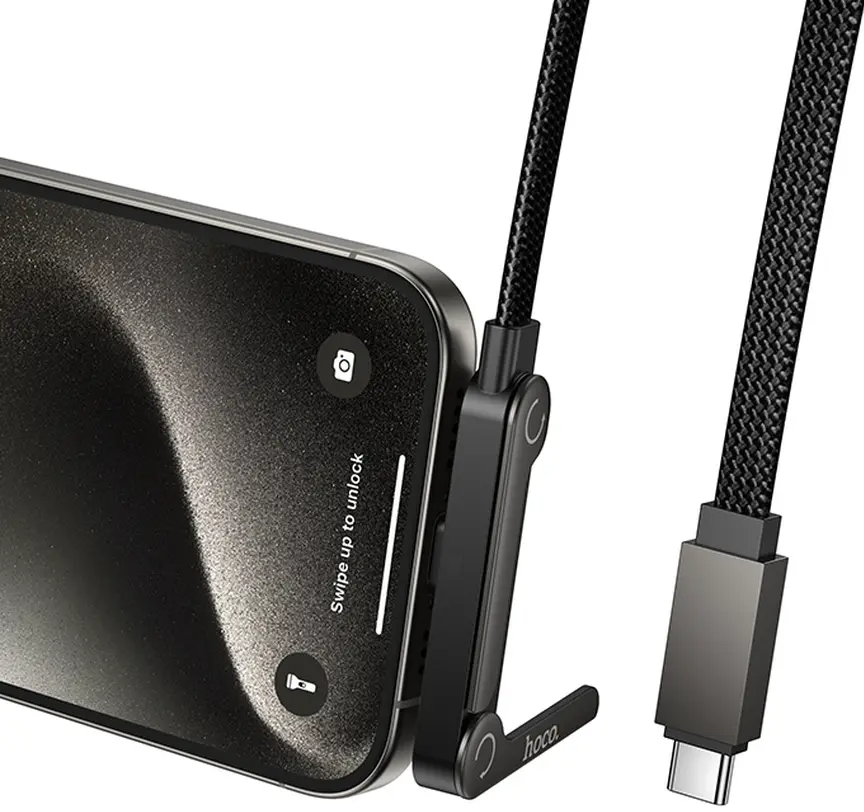 USB-C Data- en Oplaadkabel - USB-C HOCO U150 Exquisite, 60W, 1,2m, Zwart