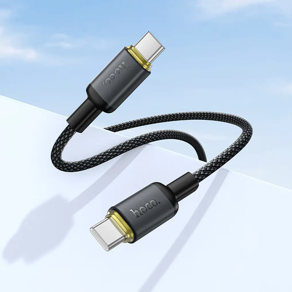 USB-C Data- en Oplaadkabel - USB-C HOCO X128 Benefit, 60W, 1m, Zwart