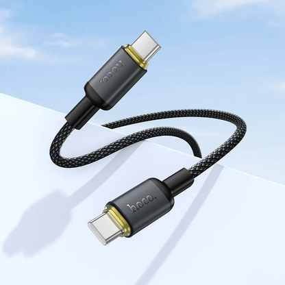 USB-C Data- en Oplaadkabel - USB-C HOCO X128 Benefit, 60W, 1m, Zwart