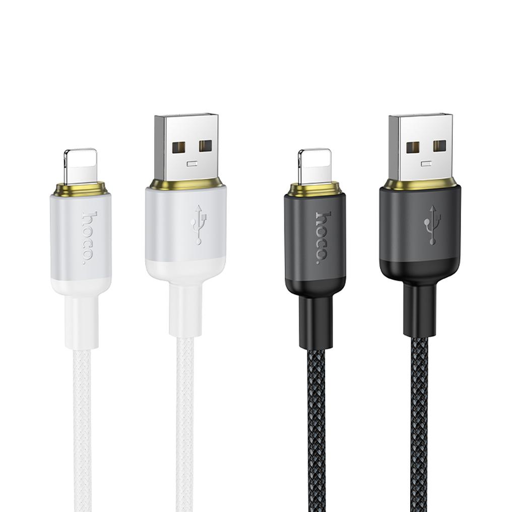 USB-A - Lightning HOCO X128 Benefit Data- en Oplaadkabel, 12W, 1m, Zwart