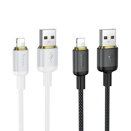 USB-A - Lightning HOCO X128 Benefit Data- en Oplaadkabel, 12W, 1m, Zwart