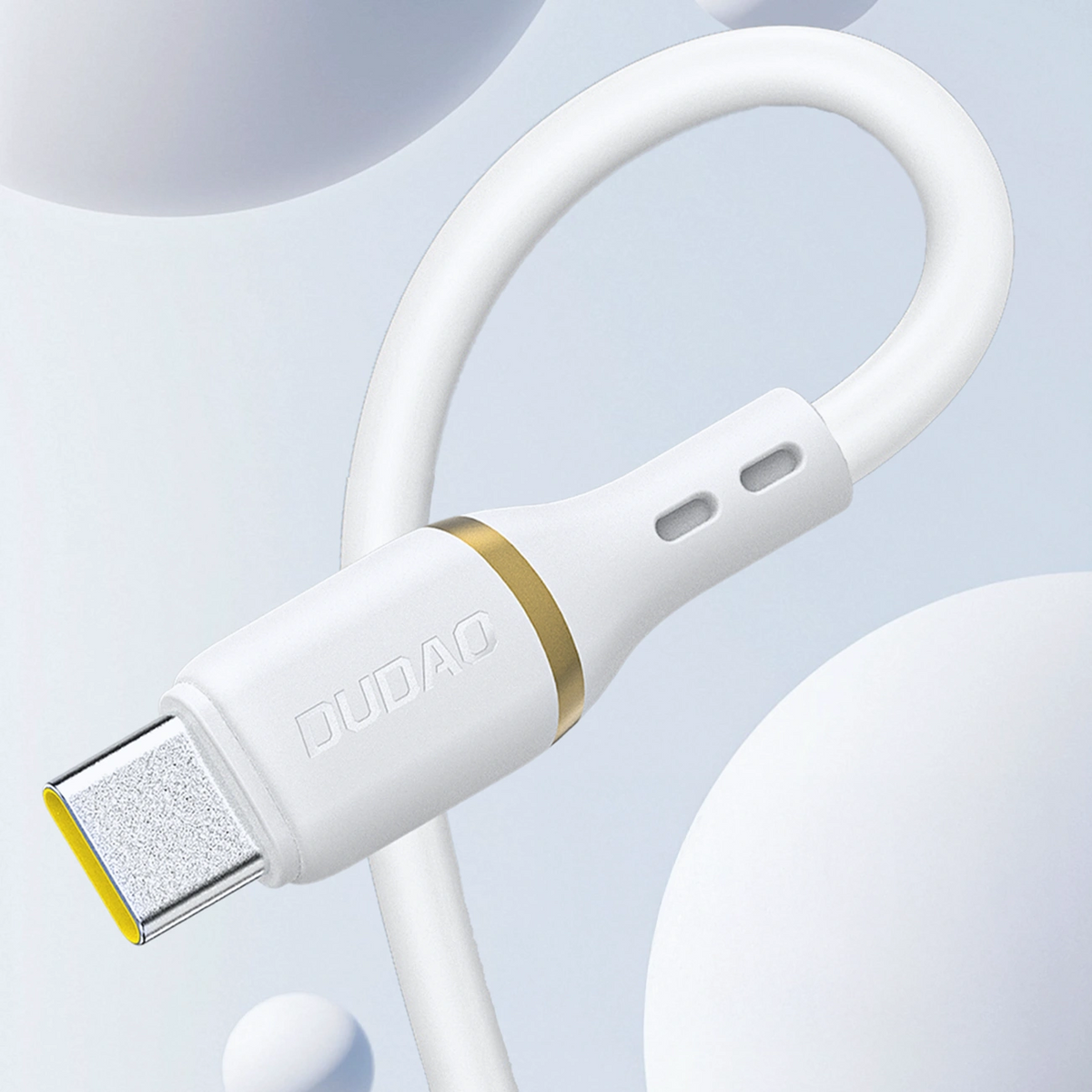 USB-A - USB-C Dudao L25T Datakabel en Oplaadkabel, 100W, 1m, Wit