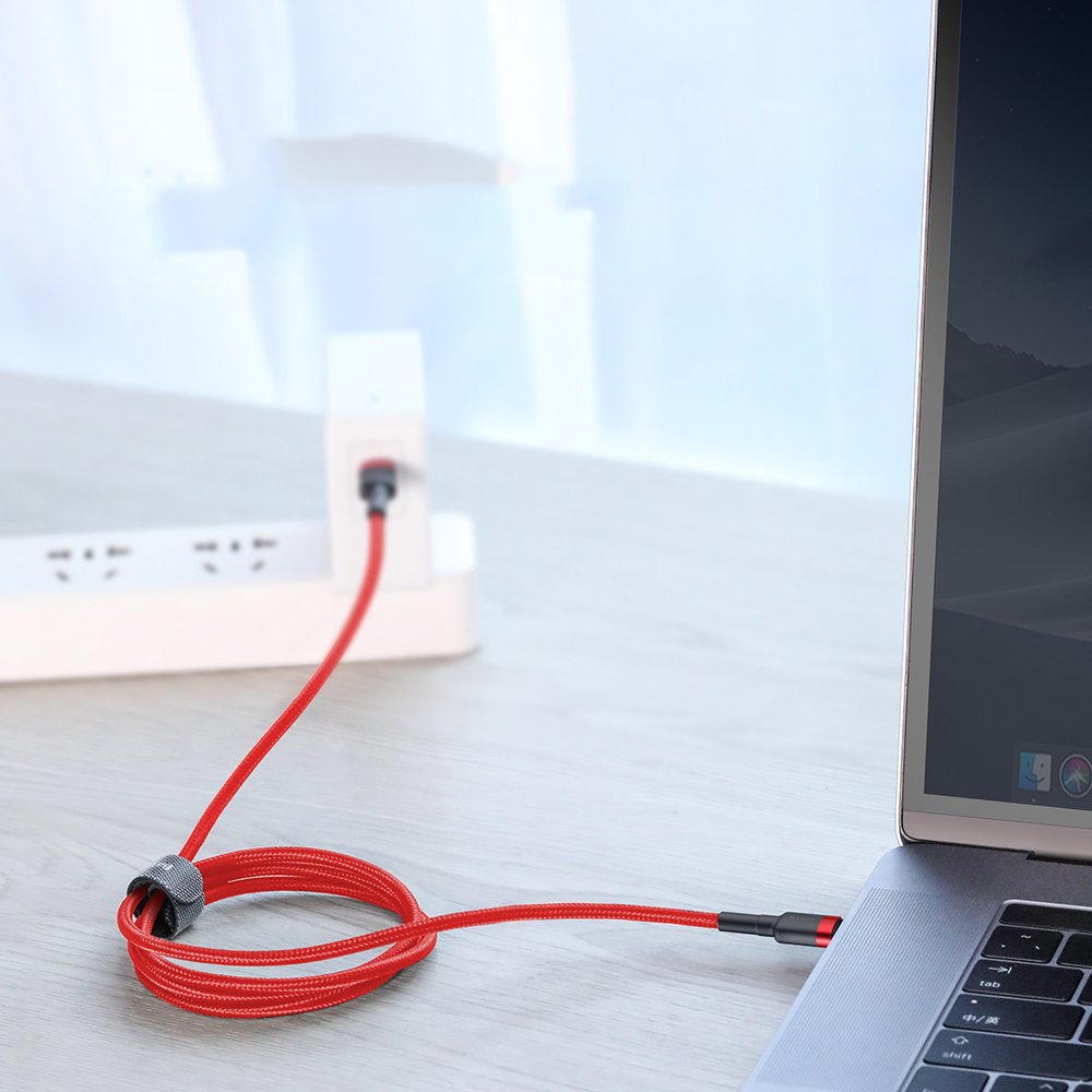 Data and Charging Cable USB-C - USB-C Baseus Cafule, 60W, 2m, Red CATKLF-H09