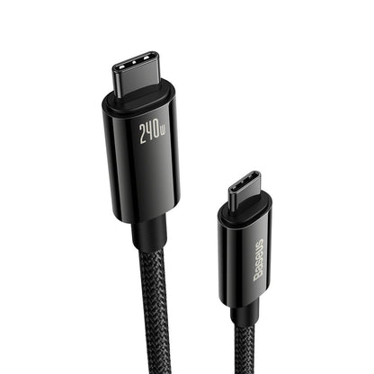 Data and Charging Cable USB-C - USB-C Baseus Tungsten Gold, 240W, 3m, Black CAWJ040201