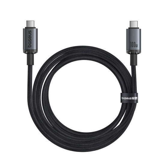 USB-C Data en Oplaadkabel - USB-C Baseus Crystal Shine Series, 100W, 20Gbps, 1.5m, Zwart P10318204111-00