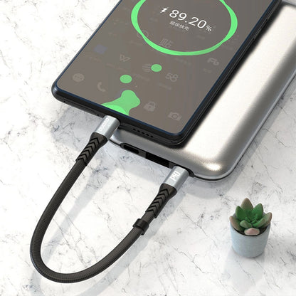 USB-C Data- en Oplaadkabel - USB-C Dudao L10C, 100W, 0.23m, Zwart