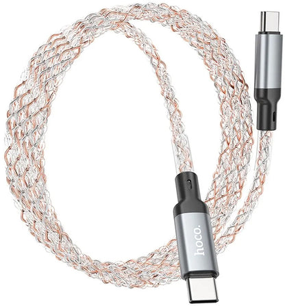USB-C Data en Oplaadkabel - USB-C HOCO U112, 60W, 1m, Gri