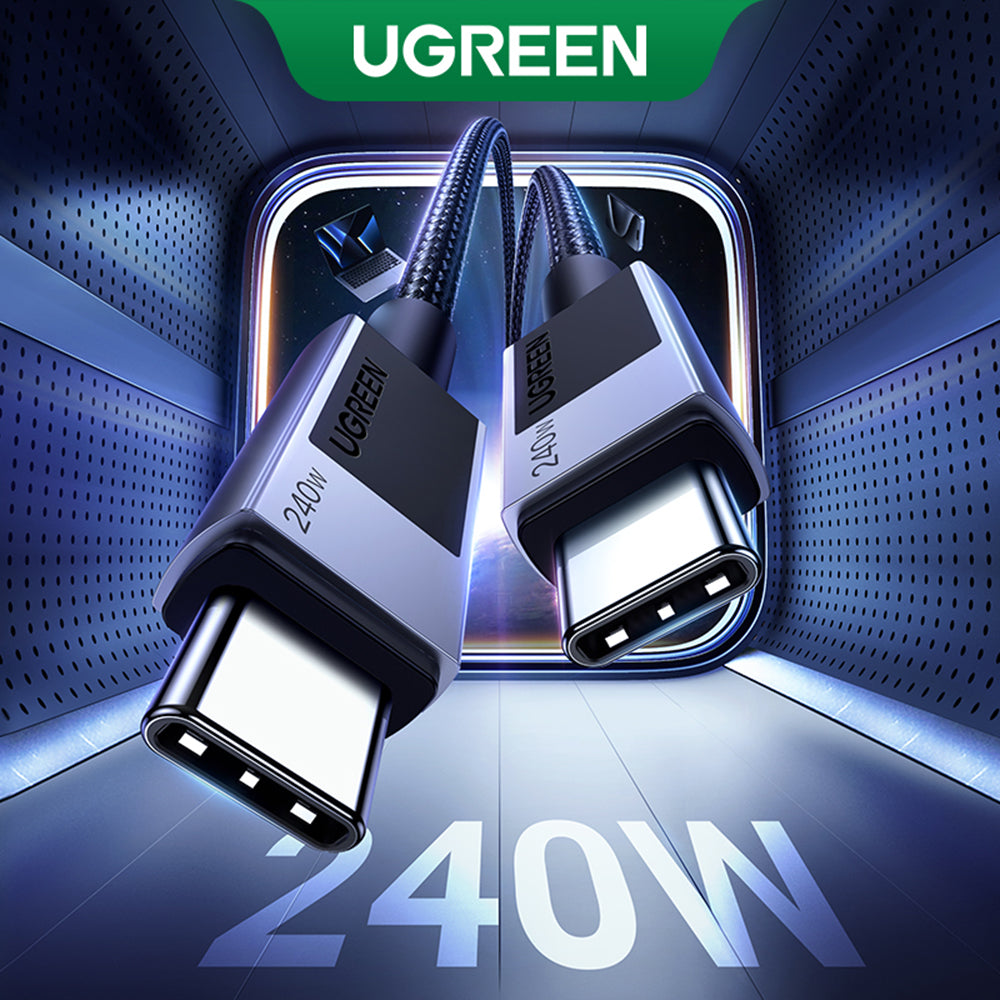 USB-C Data- en Oplaadkabel - USB-C UGREEN L513, 240W, 1m, Zwart