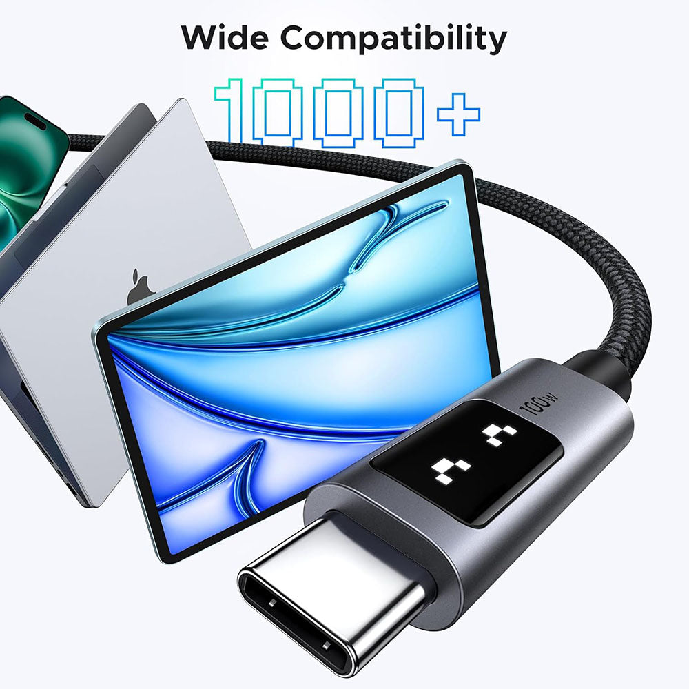 USB-C Data- en Oplaadkabel - USB-C UGREEN L509, 100W, 2m, Gri