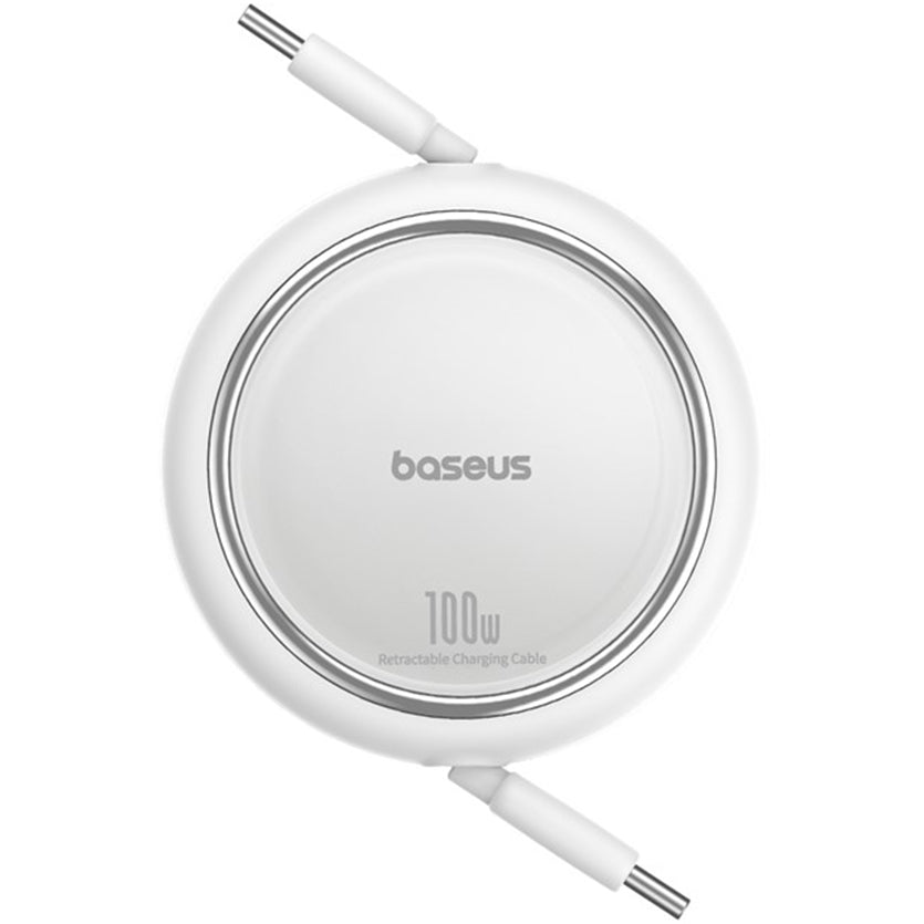 USB-C Data- en Oplaadkabel - USB-C Baseus Free2Draw Mini Retractable, 100W, 1m, Wit P10364500211-00