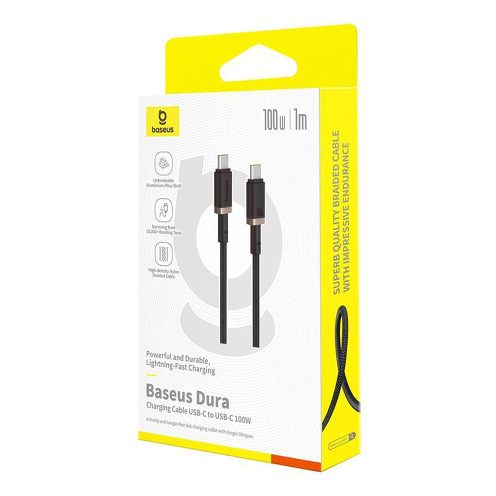 Data- en Oplaadkabel USB-C - USB-C Baseus Dura Series, 100W, 1m, Goud P10377803U01-00