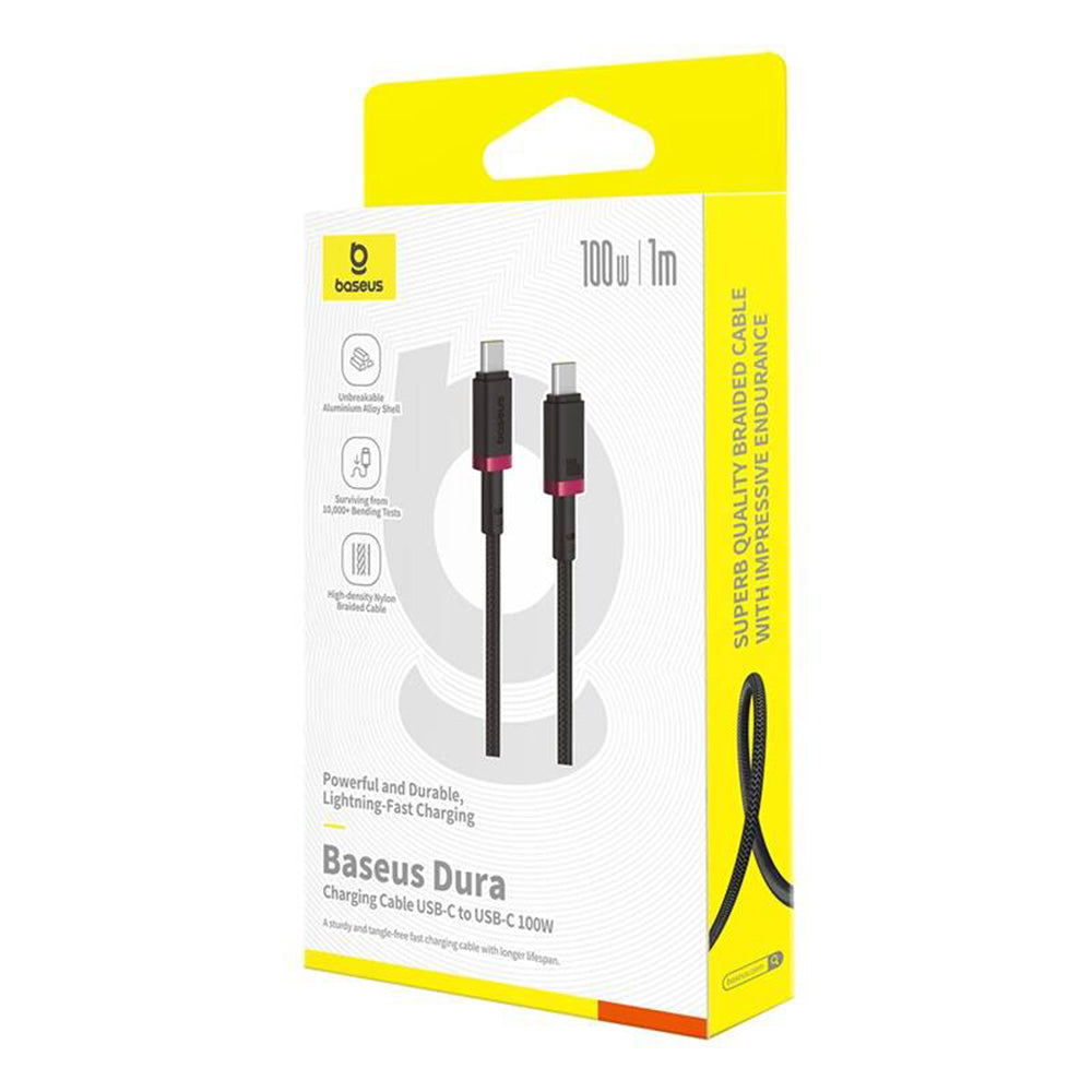 USB-C Data en Oplaadkabel - USB-C Baseus Dura Series, 100W, 1m, Rood P10377803U01-01