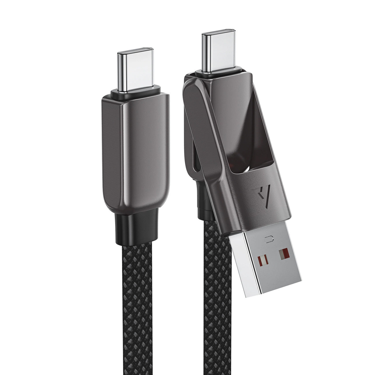 USB-C - USB-A / USB-C Acefast C13-05 Data- en Oplaadkabel, 60W, 0.2m, Zwart