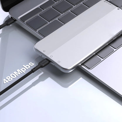USB-C Data- en Oplaadkabel - USB-C Dudao L9C, 65W, 1m, Zwart