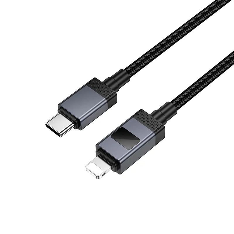 USB-C - Lightning Data- en Oplaadkabel HOCO X118 Display, 27W, 1m, Zwart