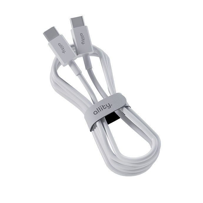 USB-C Data- en Oplaadkabel - USB-C Allity. AUC-03, 100W, 1m, Wit