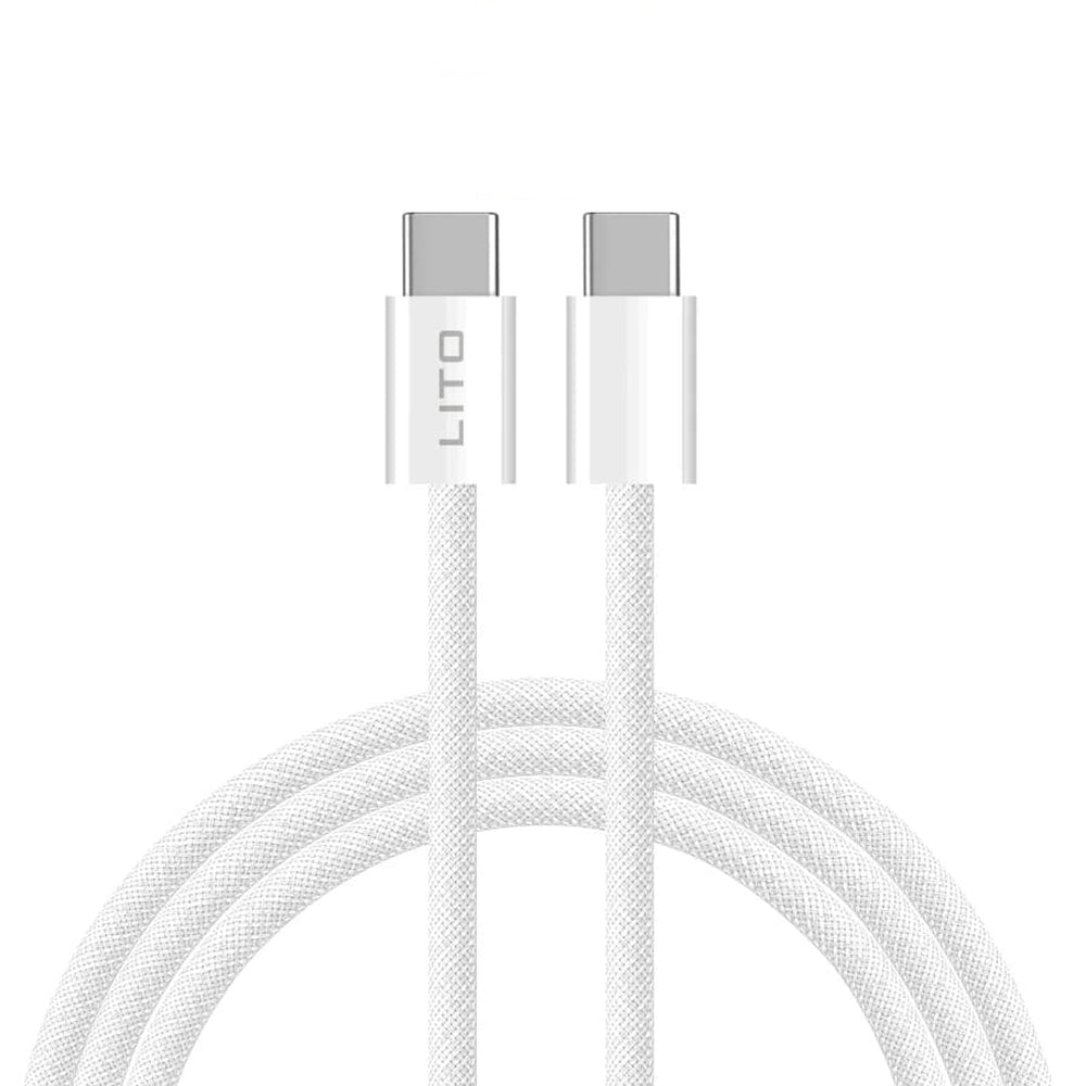 USB-C Data- en Oplaadkabel - USB-C Lito LD04CC, 60W, 2m, Wit