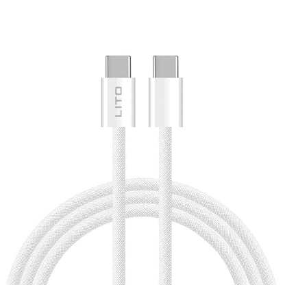 USB-C Data- en Oplaadkabel - USB-C Lito LD04CC, 60W, 2m, Wit