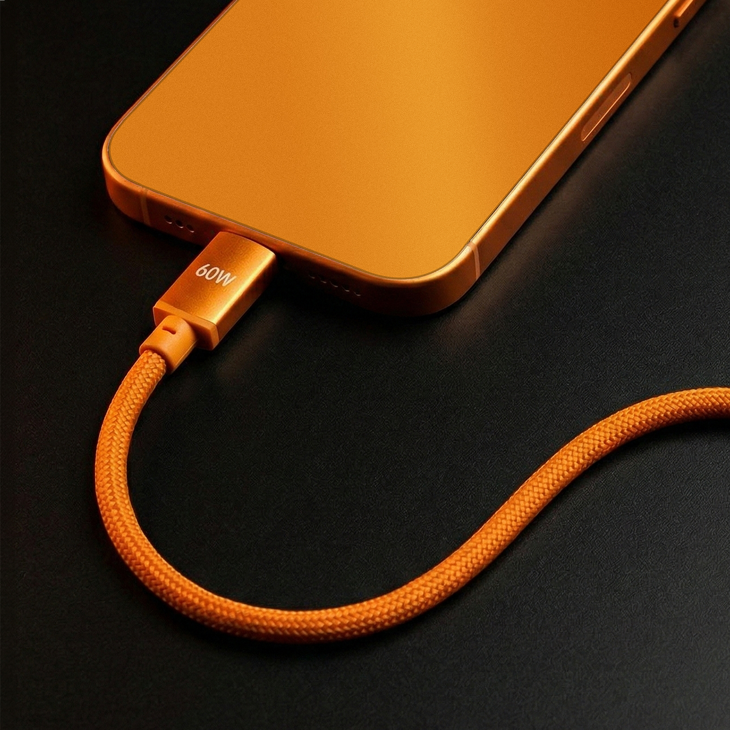USB-C Data- en Oplaadkabel - USB-C Forever Saffron, 60W, 1m, Oranje
