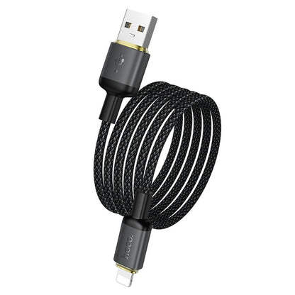 USB-A - Lightning HOCO X128 Benefit Data- en Oplaadkabel, 12W, 1m, Zwart