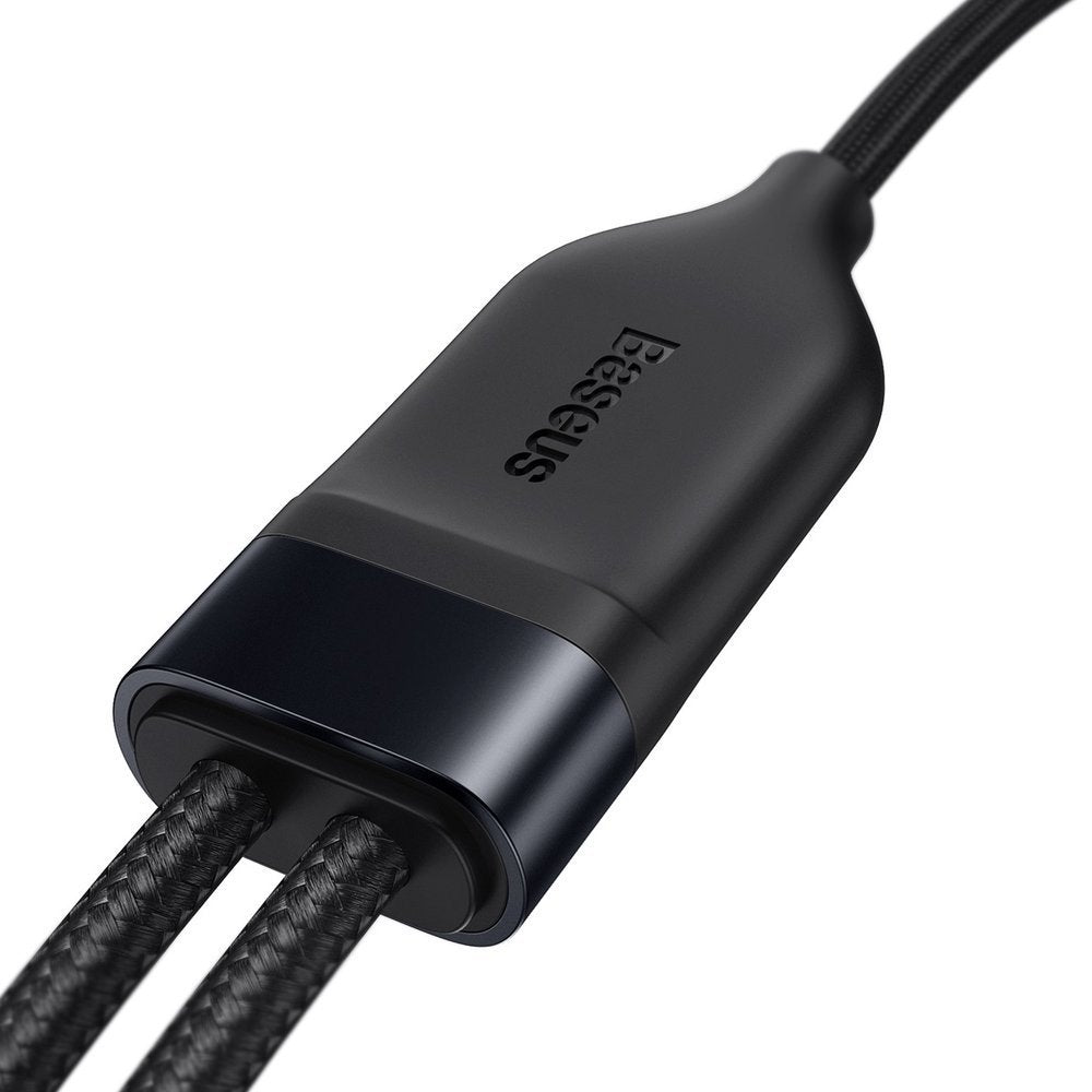USB-C - Lightning / USB-C Baseus Flash Series 2in1 Data- en Oplaadkabel, 100W, 1.2m, Zwart CA1T2-F01
