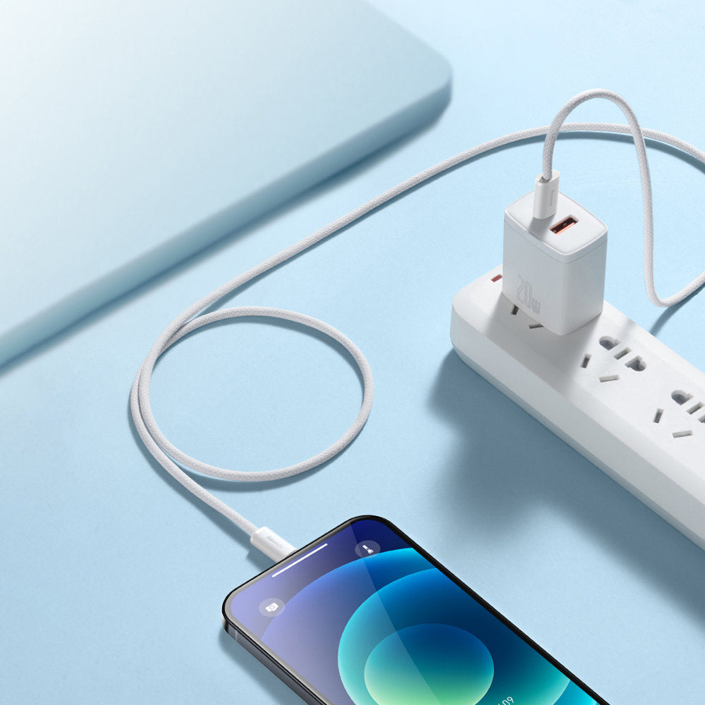 Data and Charging Cable USB-C - Lightning Baseus Dynamic Fast Charging, 20W, 2m, White CALD000102 