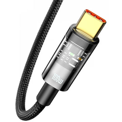 Baseus Explorer USB-A - USB-C Data and Charging Cable, 100W, 1m, Black CATS000201