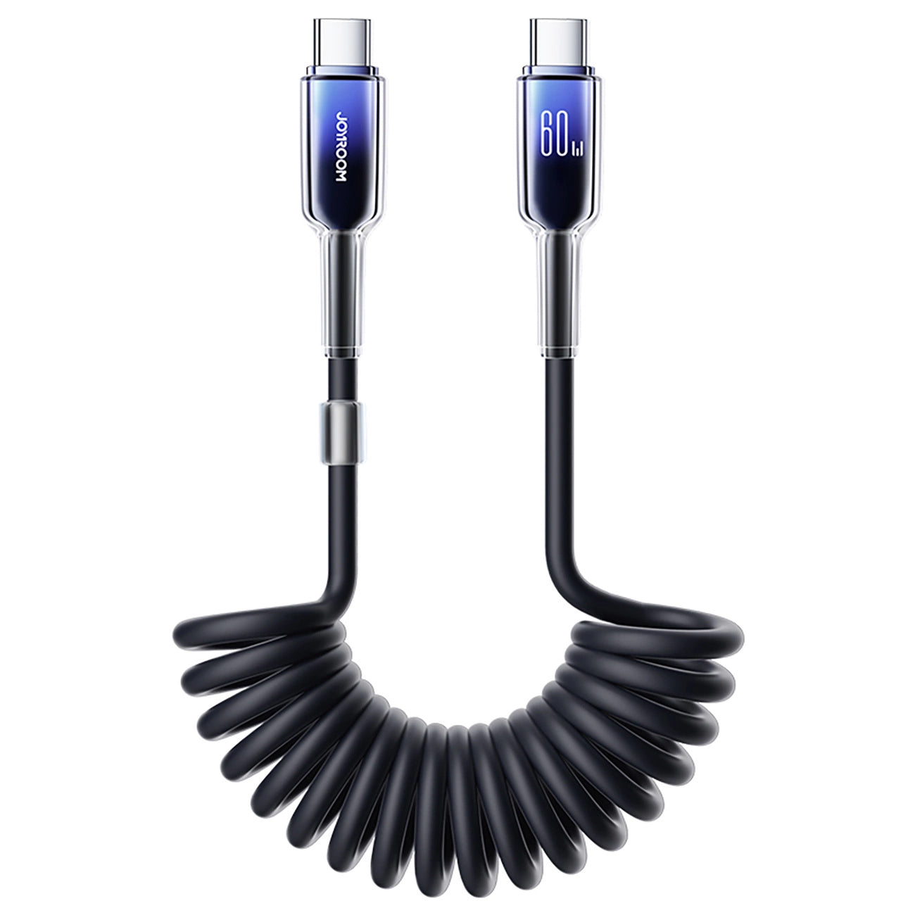 USB-C Data- en Oplaadkabel - USB-C Joyroom S-A43 Crystal, 60W, 1.5m, Zwart