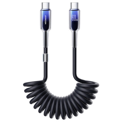 USB-C Data- en Oplaadkabel - USB-C Joyroom S-A43 Crystal, 60W, 1.5m, Zwart