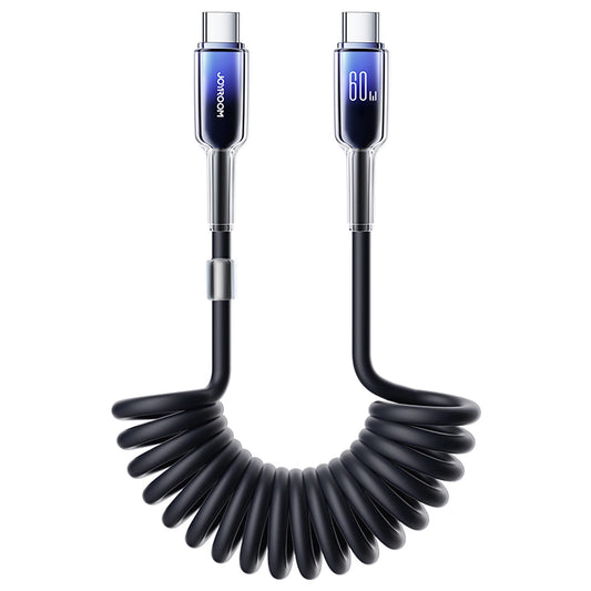 USB-C Data- en Oplaadkabel - USB-C Joyroom S-A43 Crystal, 60W, 1.5m, Zwart