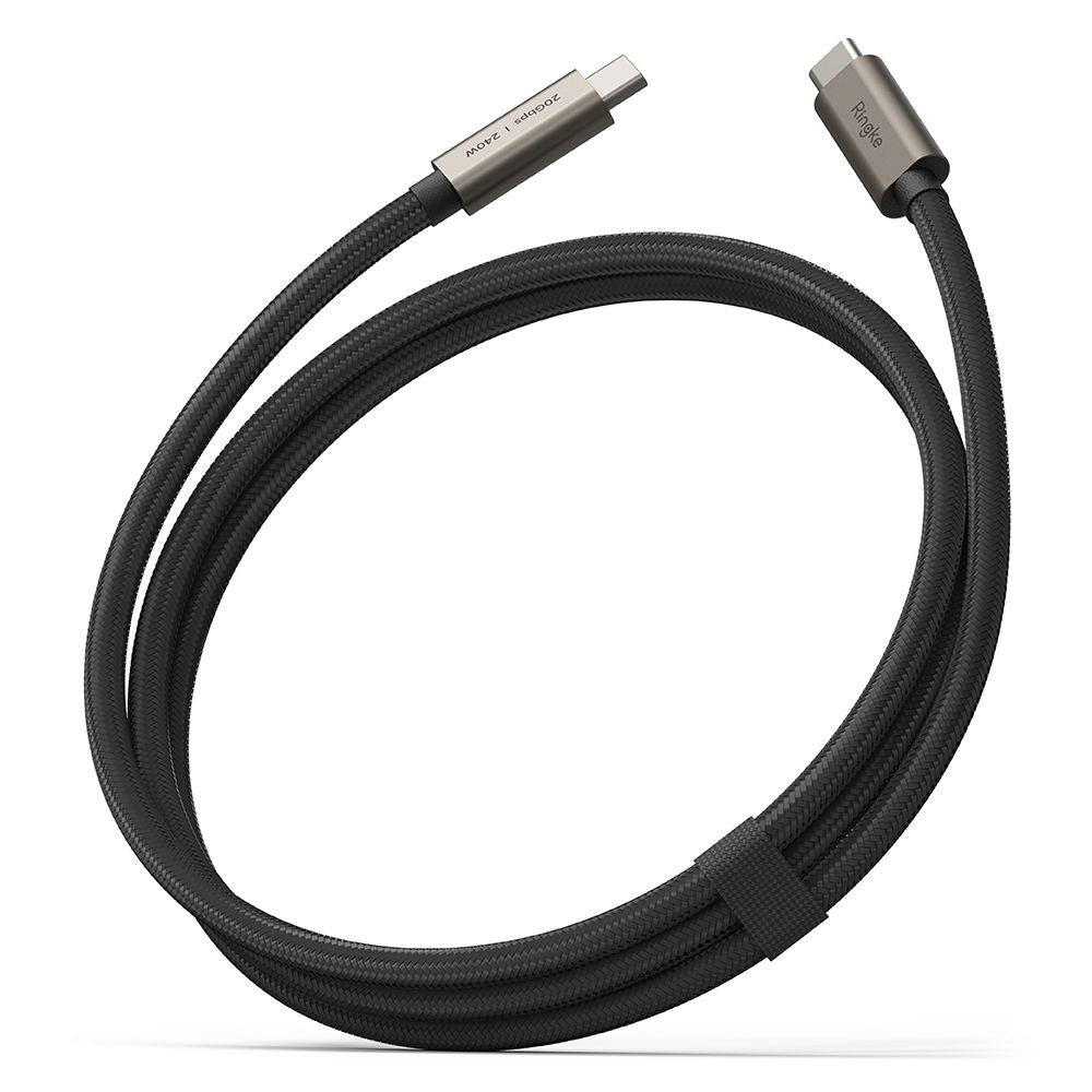 USB-C Data en Oplaadkabel - USB-C Ringke 2X2, 240W, 1m, Zwart