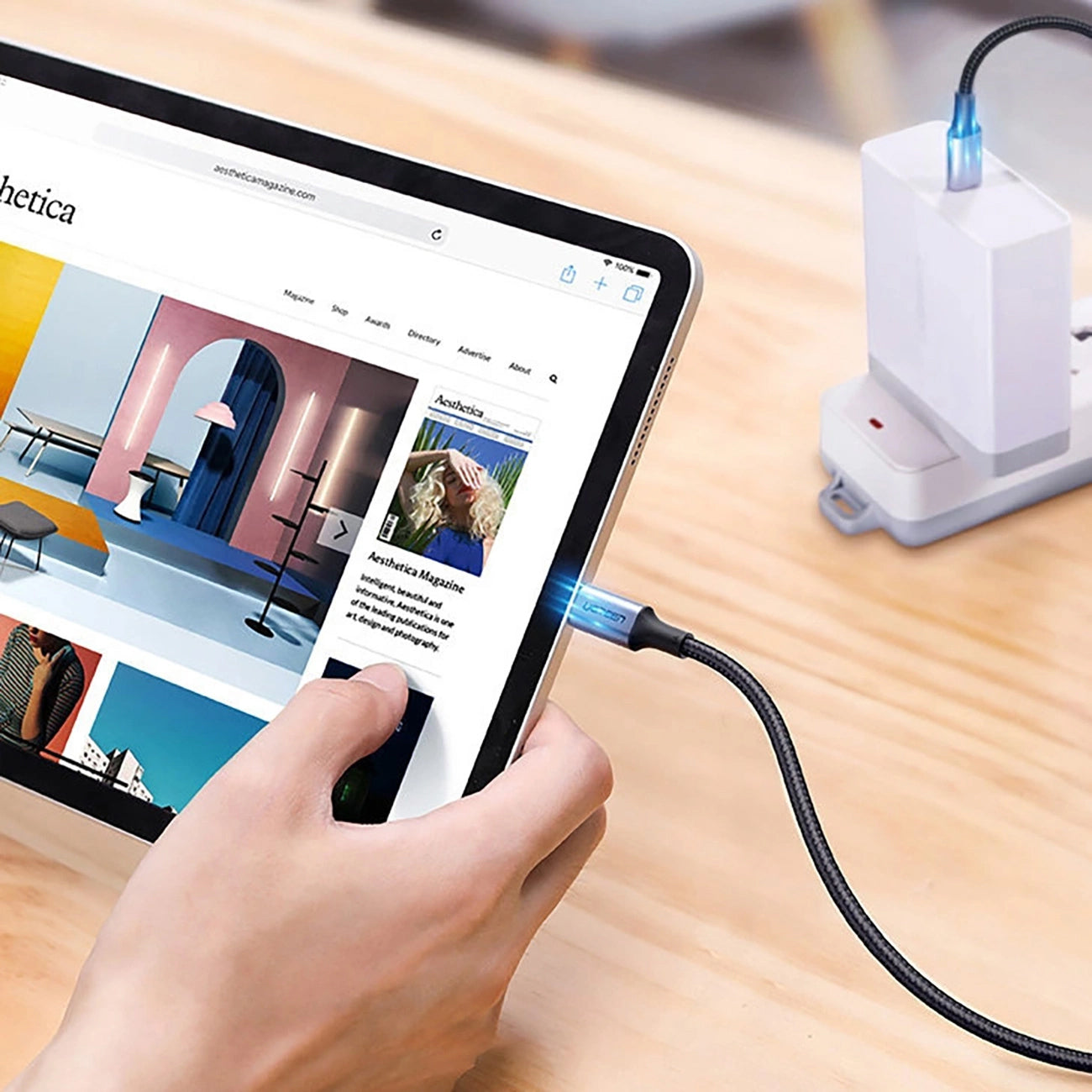Cablu Date si Incarcare USB-C - USB-C UGREEN US316, 100W, 1.5m, Gri