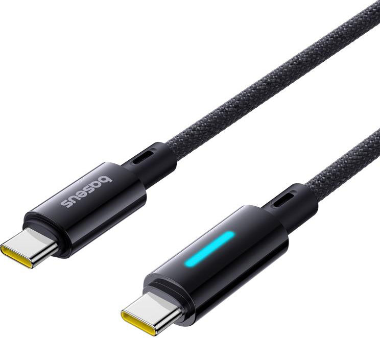 USB-C Data- en Oplaadkabel - USB-C Baseus Lit Button Control, 100W, 2m, Zwart P10379000121-01