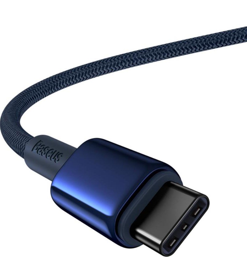 USB-C - USB-C Data- en Oplaadkabel Baseus Tungsten Gold, 100W, 2m, Marineblauw P10319800321-04