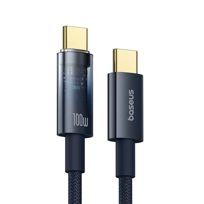 USB-C Data- en Oplaadkabel - USB-C Baseus Explorer, 100W, 1m, Marineblauw P10319704321-00