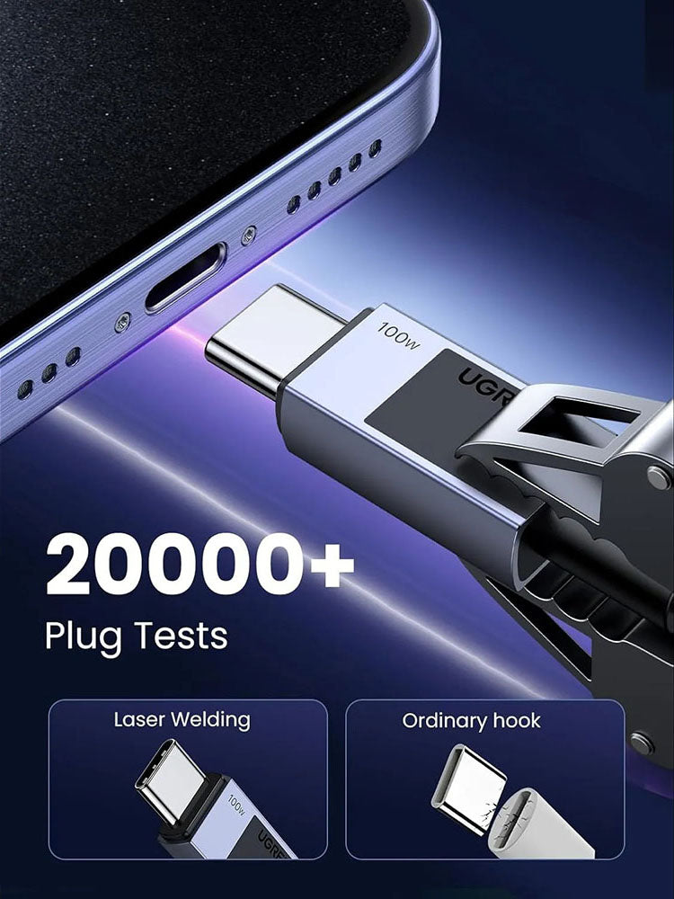 USB-C Data- en Oplaadkabel - USB-C UGREEN L512, 100W, 0.5m, Gri