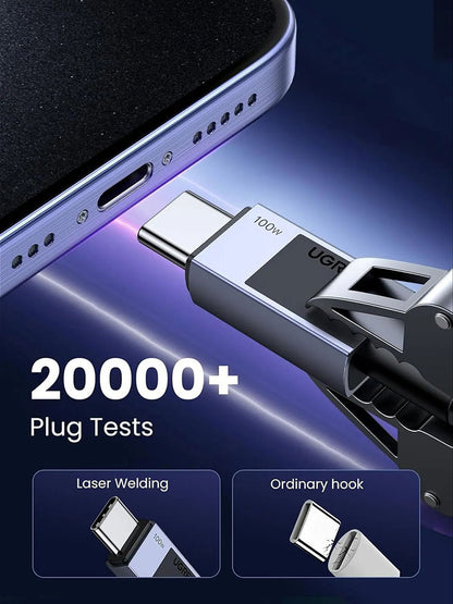 USB-C Data- en Oplaadkabel - USB-C UGREEN L512, 100W, 0.5m, Gri