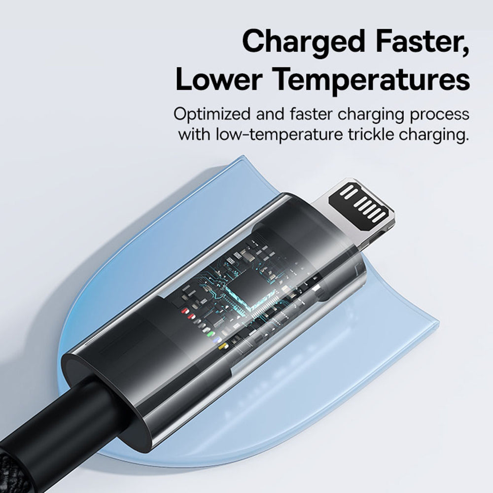 USB-C - Lightning Data en Oplaadkabel Baseus Gem, 20W, 2m, Zwart P10373001111-01