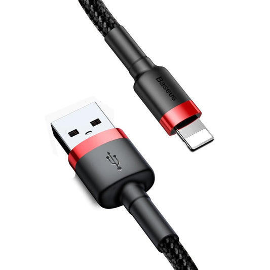 USB-A - Lightning Data en Oplaadkabel Baseus Cafule, 18W, 3m, Rood CALKLF-R91