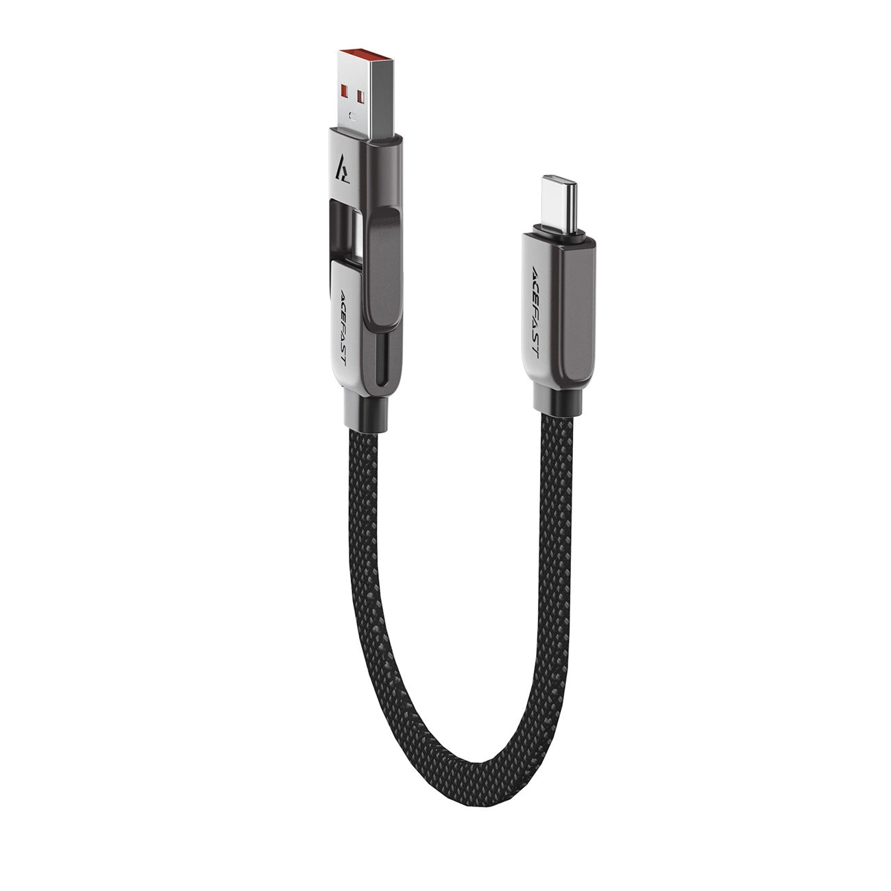 USB-C - USB-A / USB-C Acefast C13-05 Data- en Oplaadkabel, 60W, 0.2m, Zwart