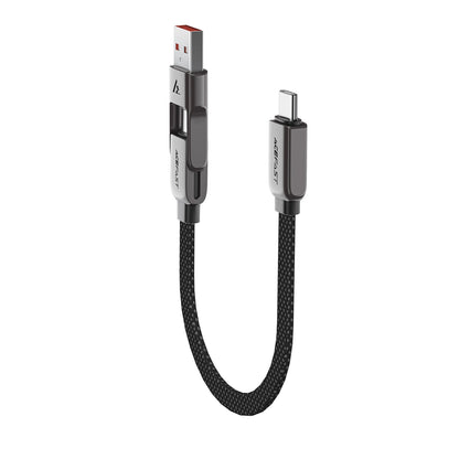 USB-C - USB-A / USB-C Acefast C13-05 Data- en Oplaadkabel, 60W, 0.2m, Zwart