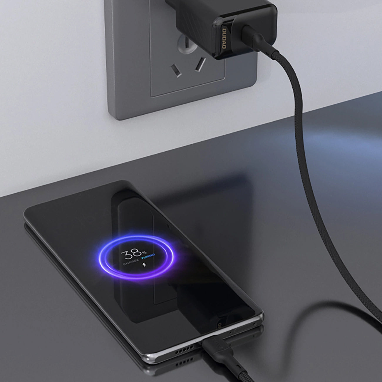 USB-C Data- en Oplaadkabel - USB-C Dudao L9C, 65W, 1m, Zwart