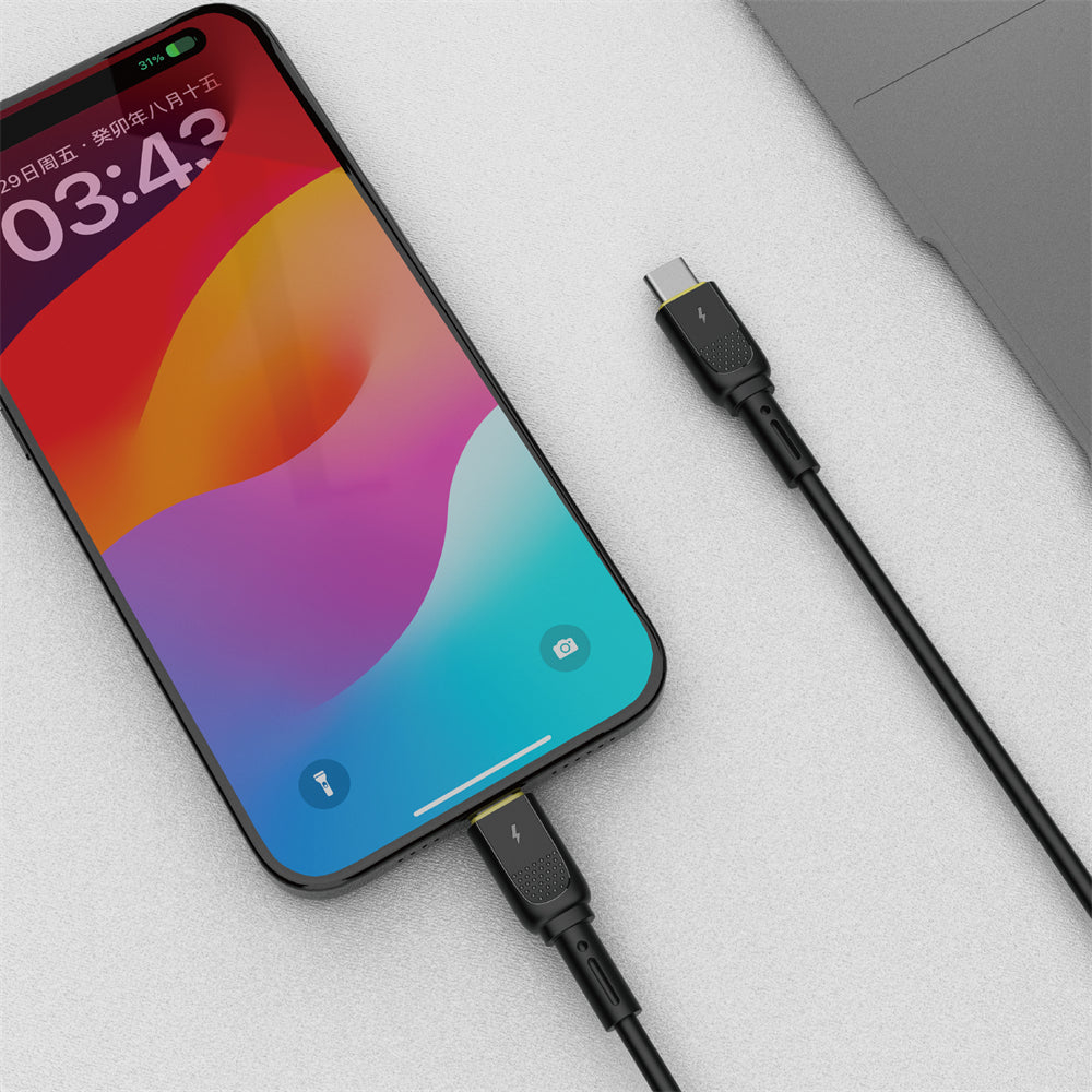 Data- en Oplaadkabel USB-C - USB-C WiWu Wi-C034, 60W, 1.2m, Zwart