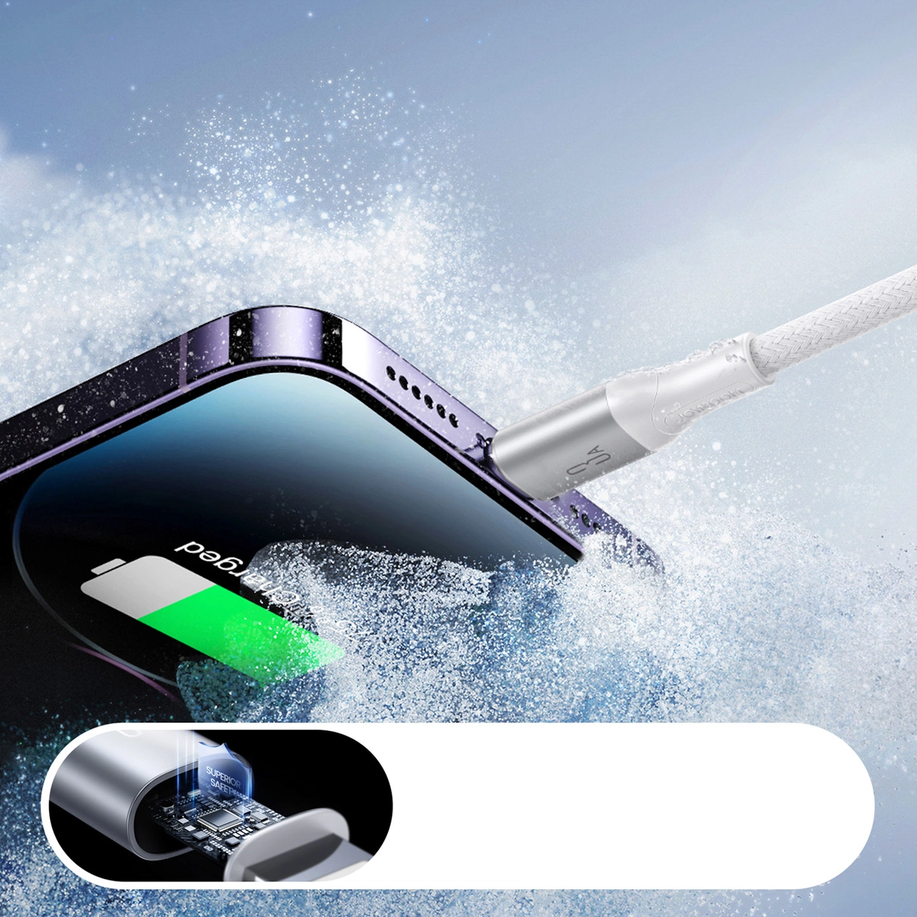 USB-A - Lightning Joyroom S-A28 Flash Data- en Oplaadkabel, 18W, 1m, Wit