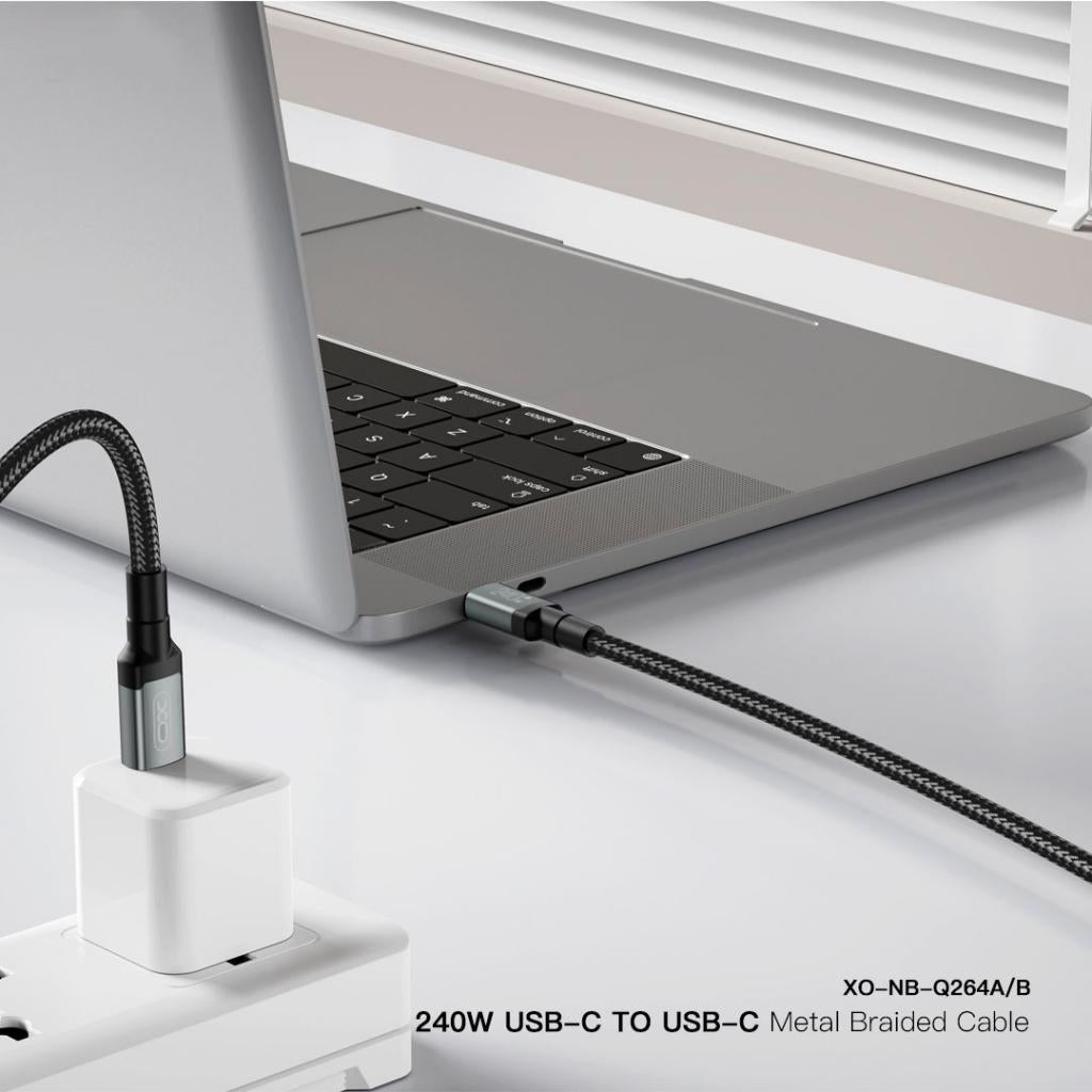 USB-C Data and Charging Cable - USB-C XO Design NB-Q264A, 240W, 1m, Black